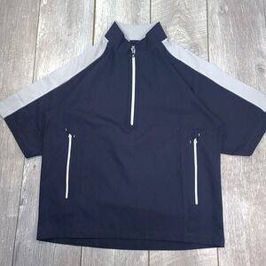 Footjoy Mens FJ Golf 1/2 Zip Wind Shirt Size Medium Blue Pullover Jacket